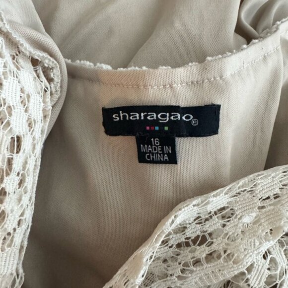 Elegant Cream A-Line Long Sleeve Lace Dress, in Women’s Size 16 - Picture 6 of 10